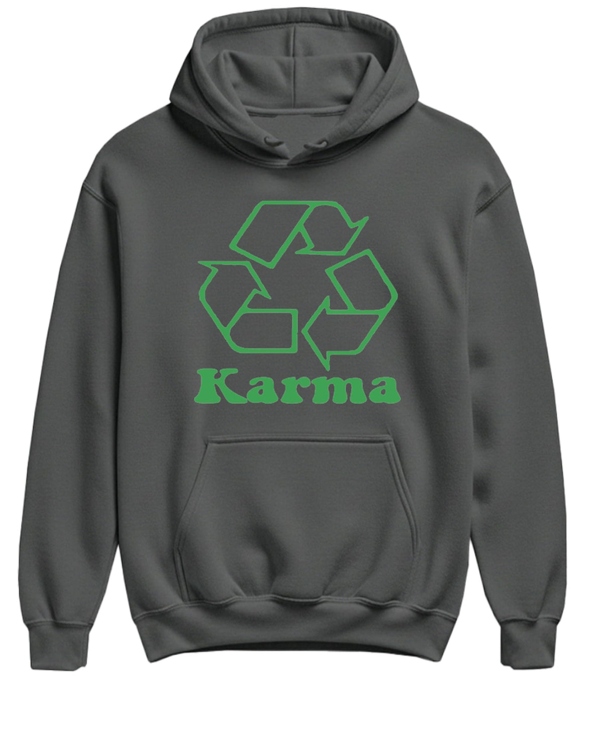 Karma Recycling — Charcoal Hoodie — front