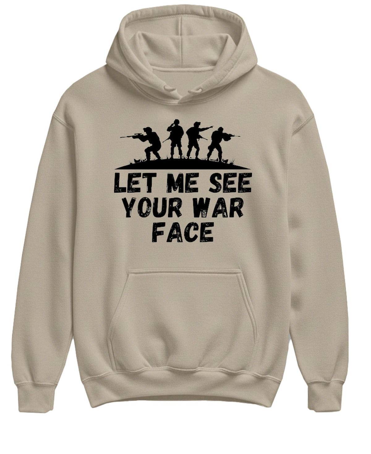 Funny War Face — Sand Hoodie — front