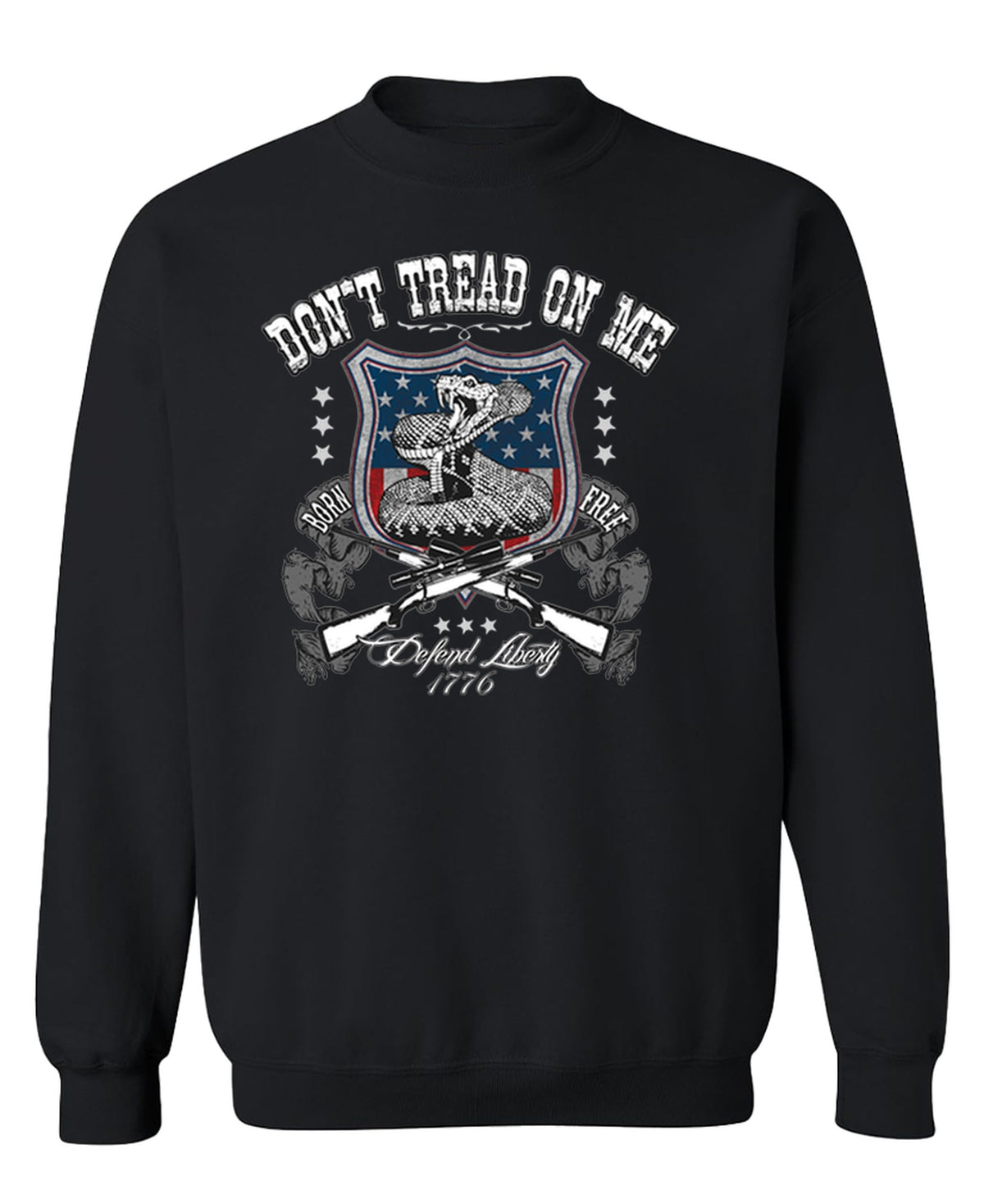 Don't Tread on Me — Black Sweatshirt — front