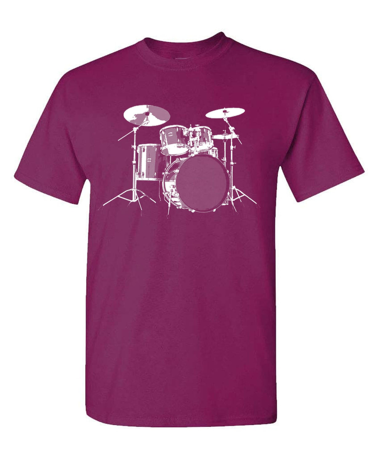 Drum Kit Illustration — Berry T-Shirt — front