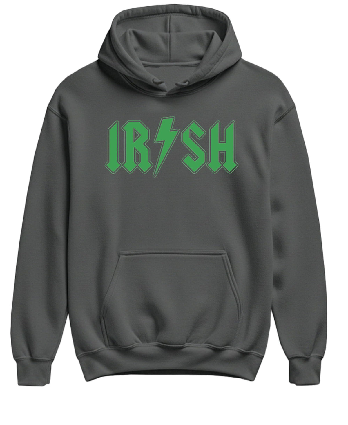 Irish Rock Lettering — Charcoal Hoodie — front