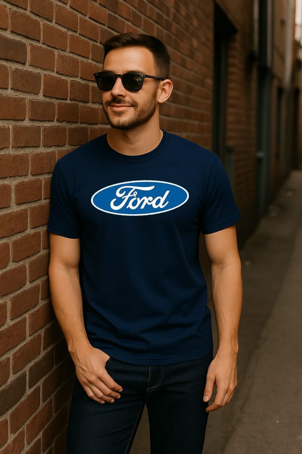 Ford Classic Oval Logo — Navy T-Shirt — existing lifestyle 1