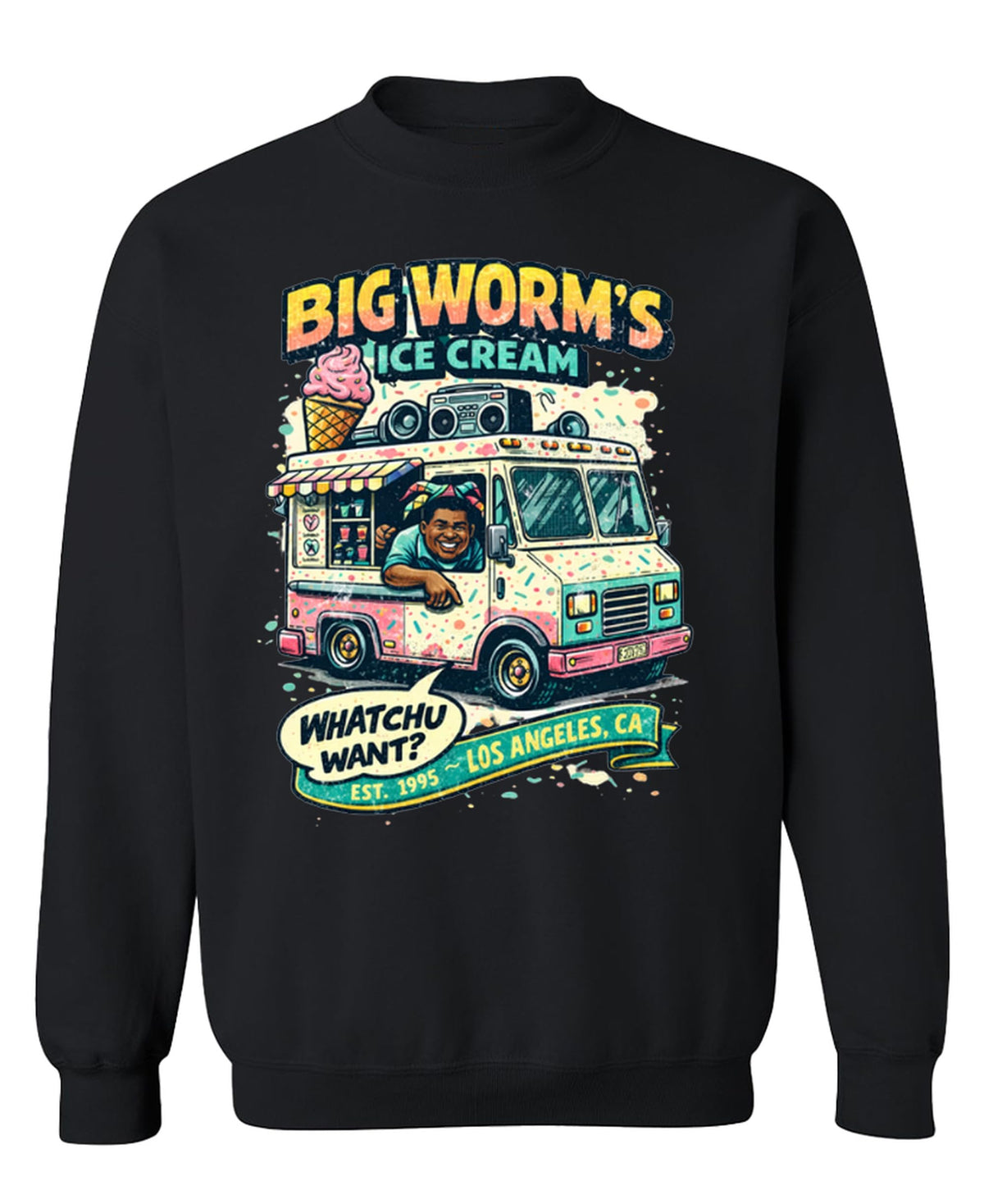 Ice Cream Truck — Black Sweatshirt — front