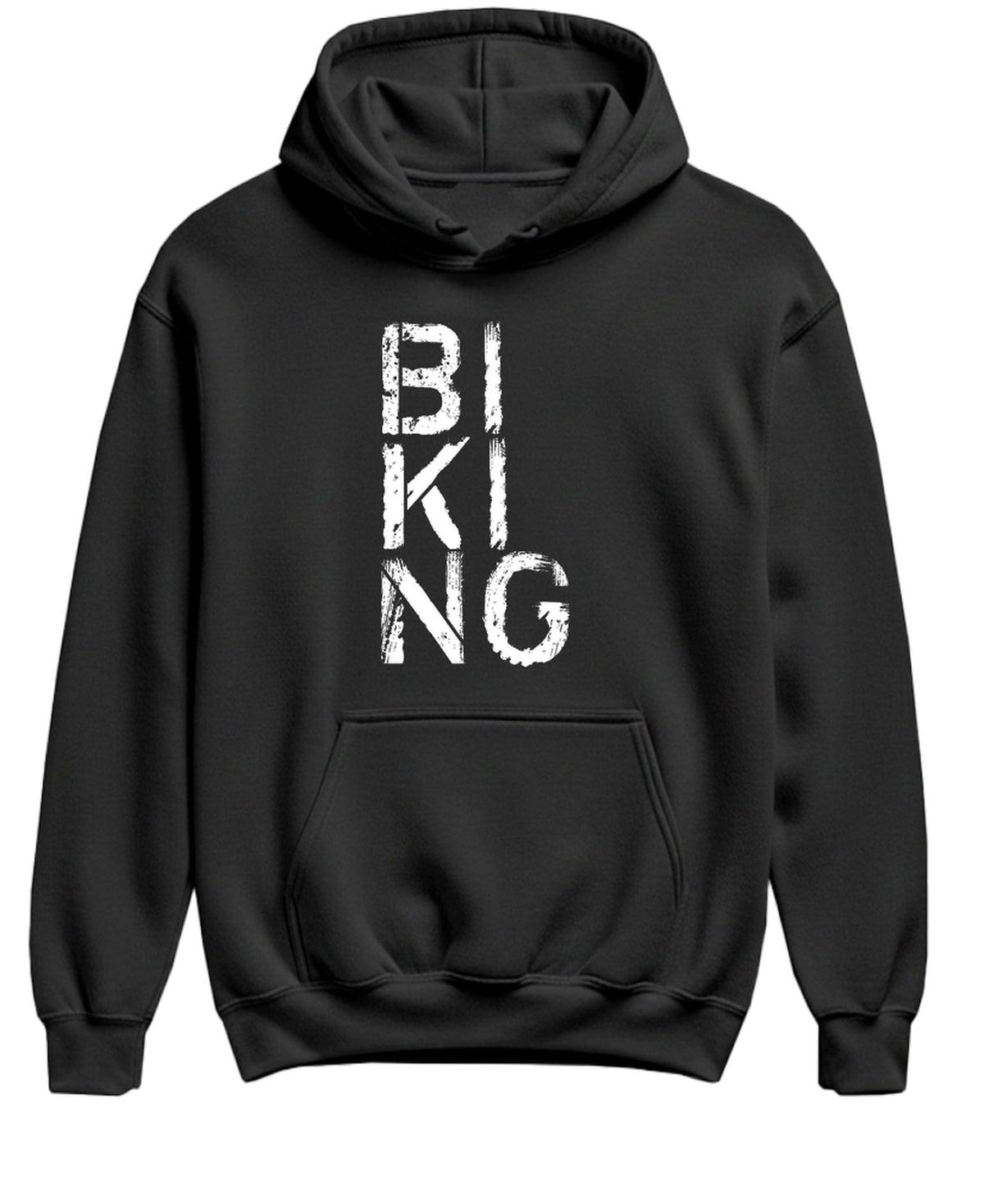 Biking Typography — Black Hoodie — front