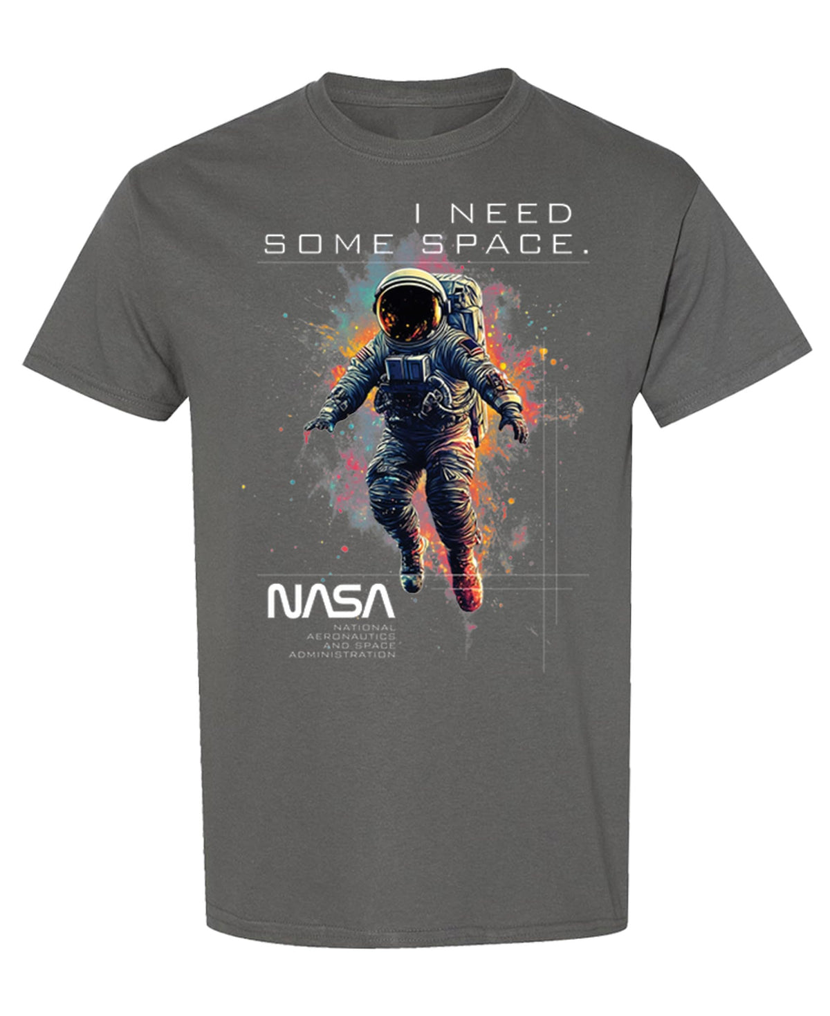 I Need Some Space Astronaut — Charcoal T-Shirt — front