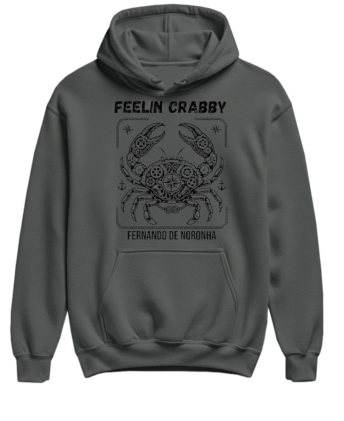 Feelin Crabby Fernando de Noronha — Charcoal Hoodie — front