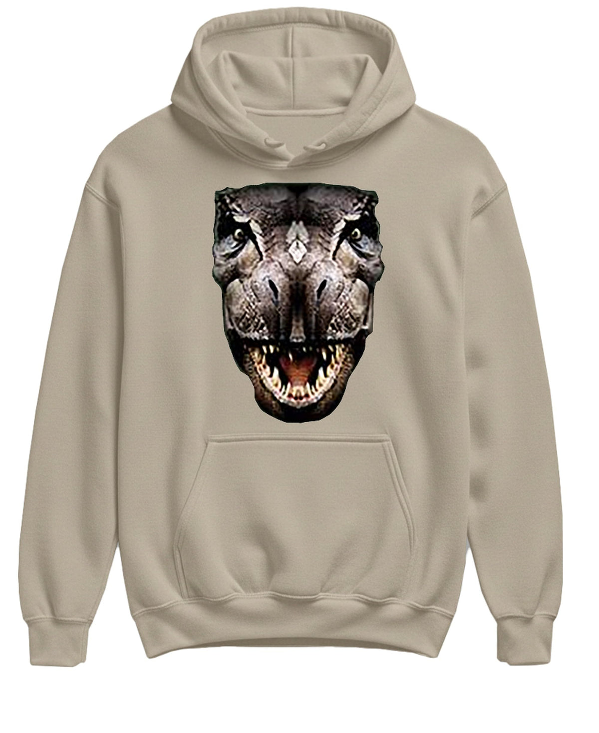 T-Rex Head — Sand Hoodie — front