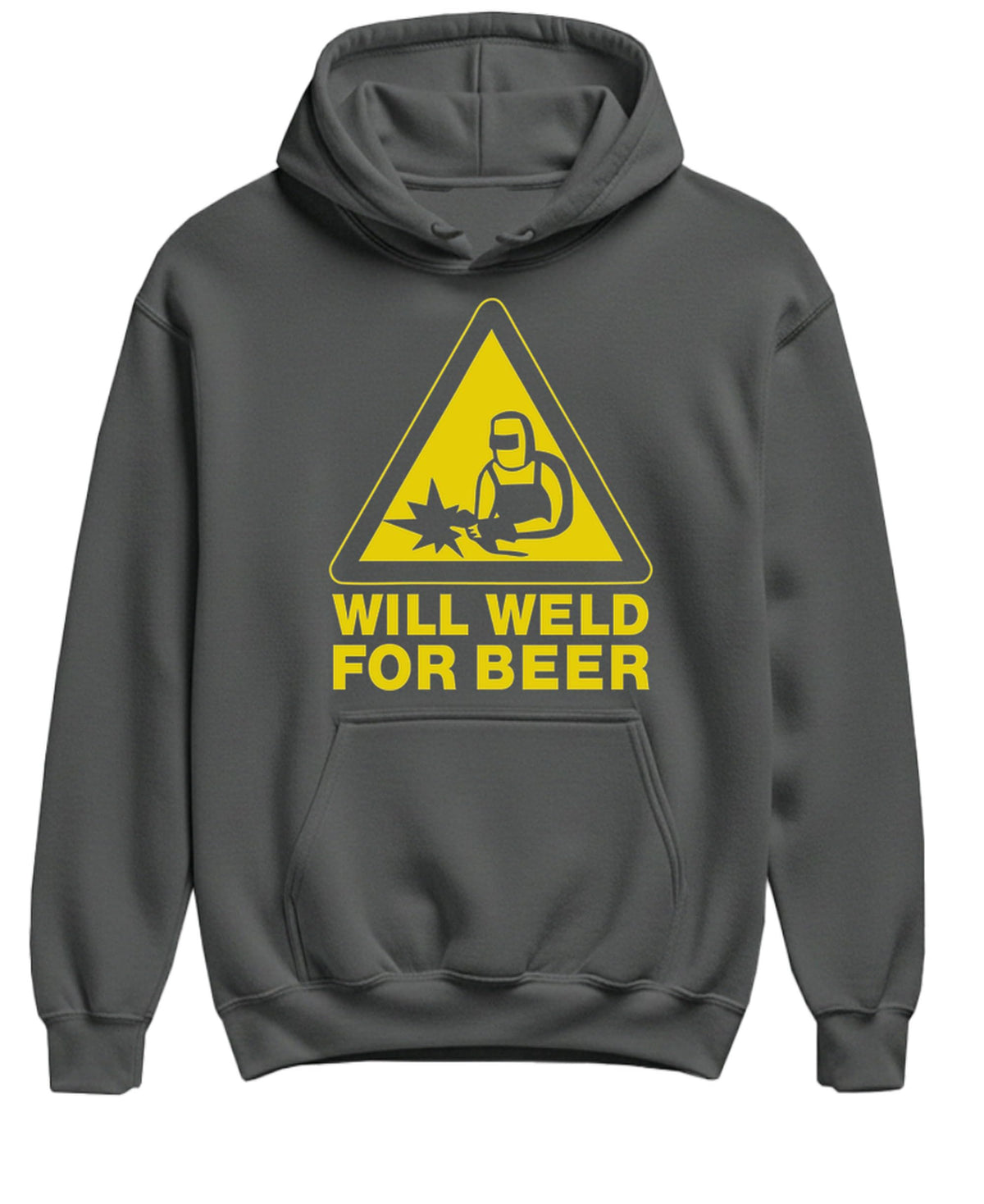 Will Weld for Beer — Charcoal Hoodie — front