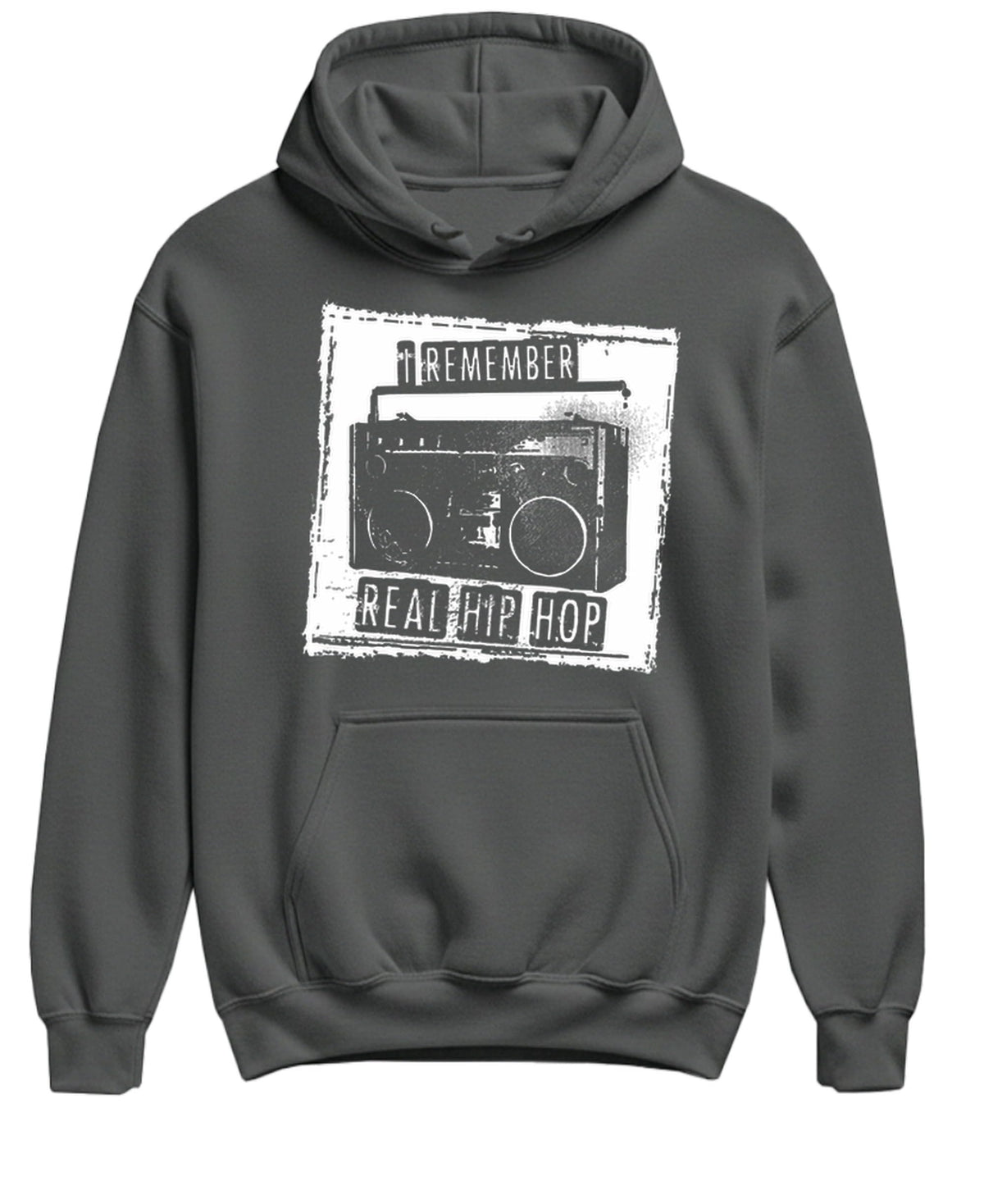 I Remember Real Hip Hop — Charcoal Hoodie — front