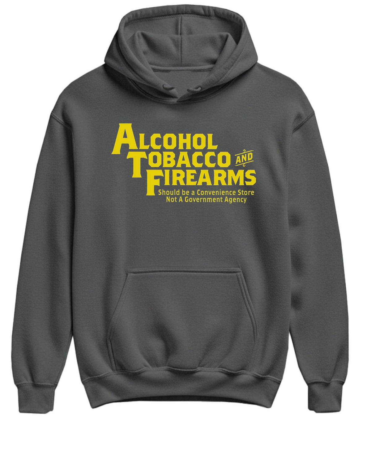 Alcohol Tobacco and Firearms Convenience Store — Charcoal Hoodie — front