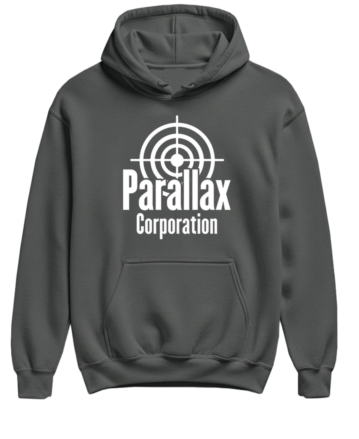 Parallax Corporation — Charcoal Hoodie — front