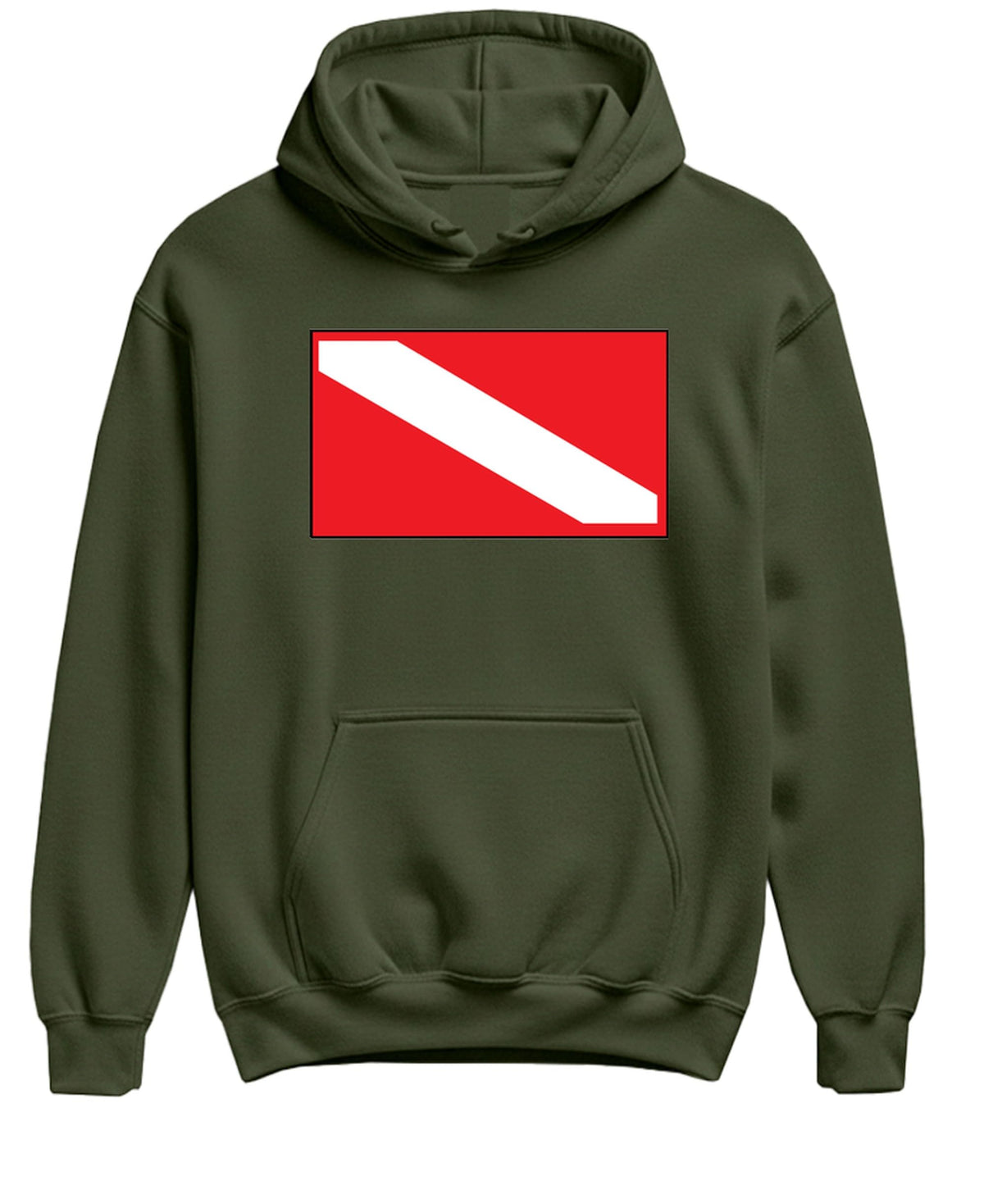 Scuba Diver — Military Green Hoodie — front
