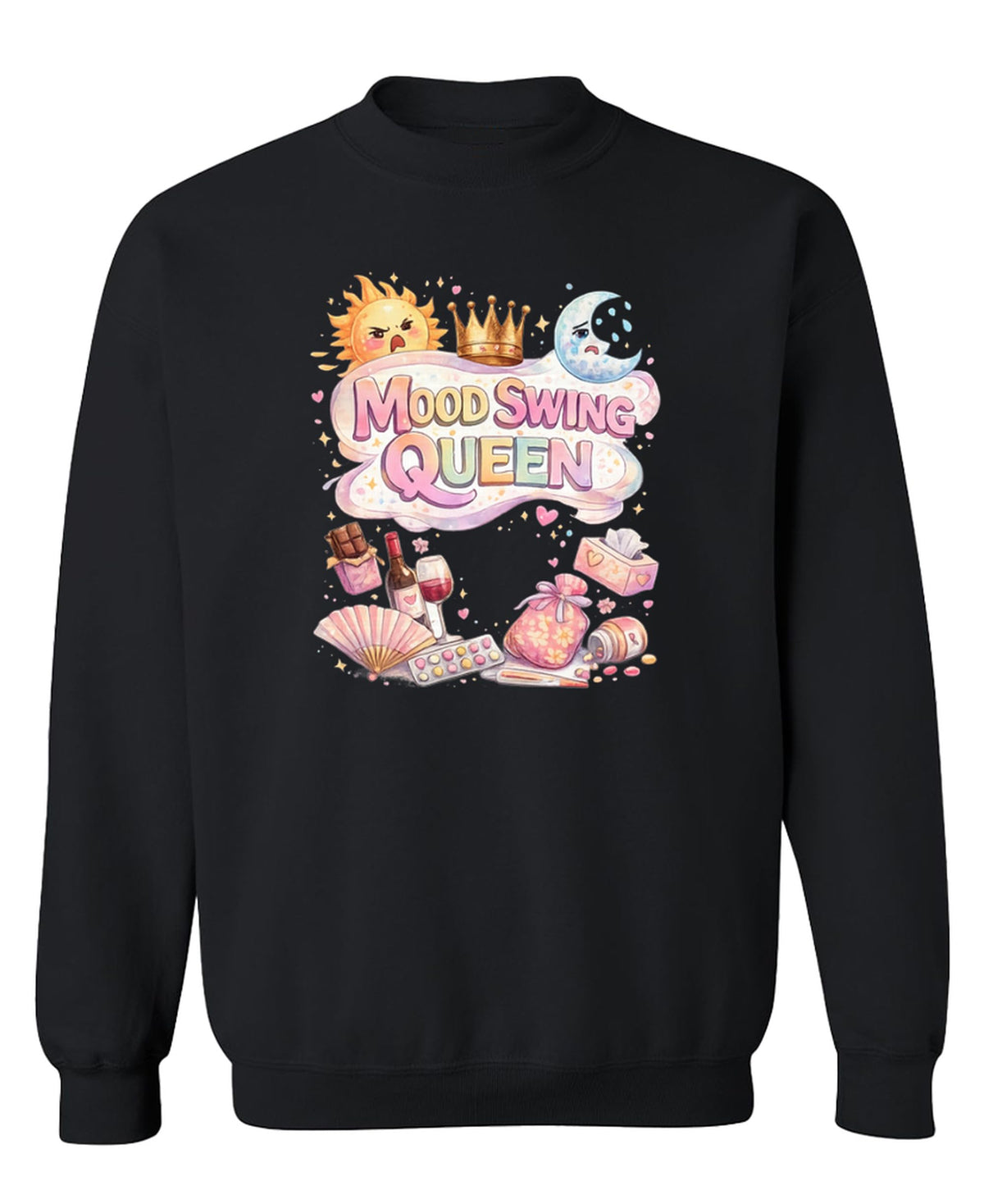 Mood Swing Queen — Black Sweatshirt — front