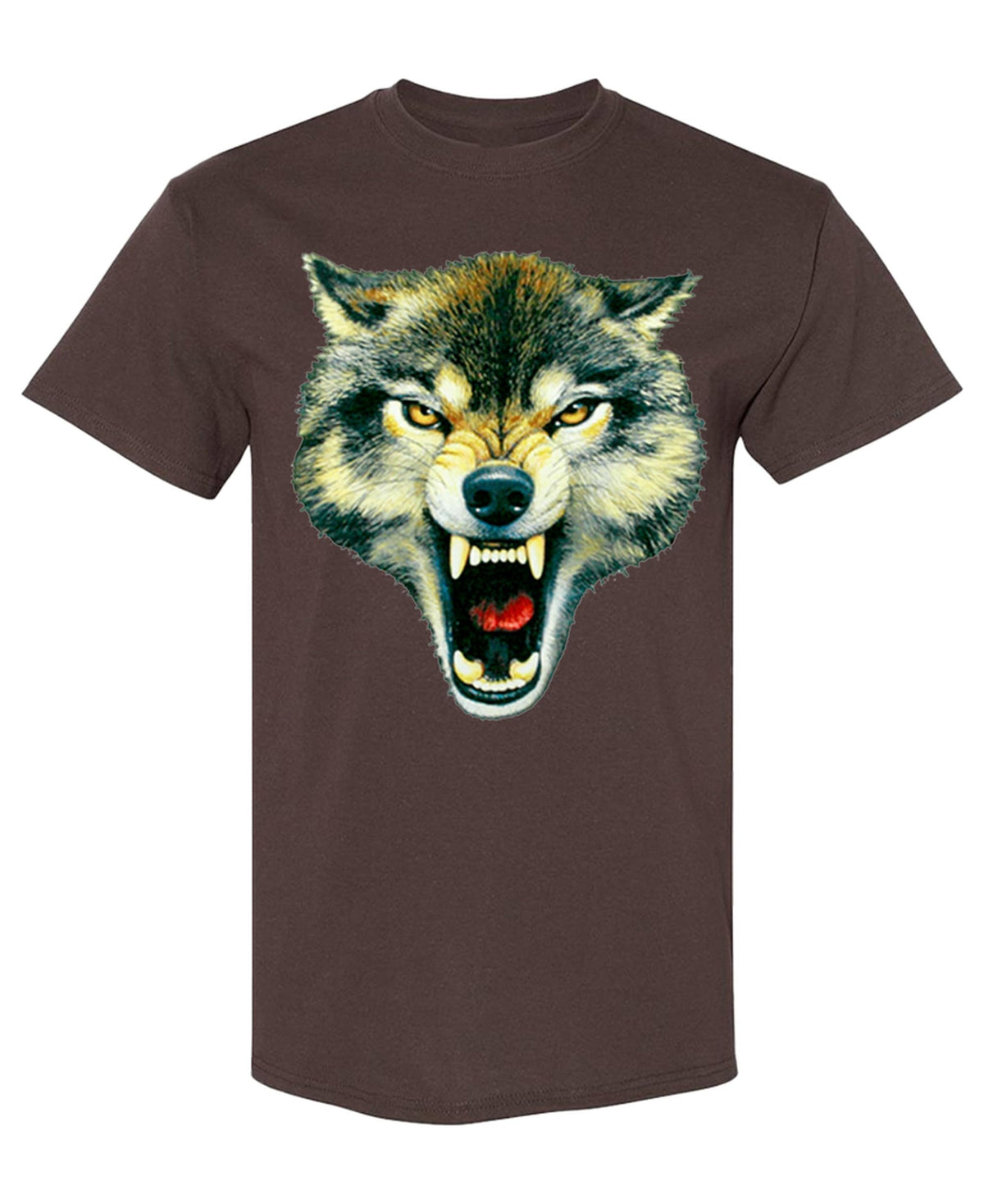Snarling Wolf — Chocolate T-Shirt — front