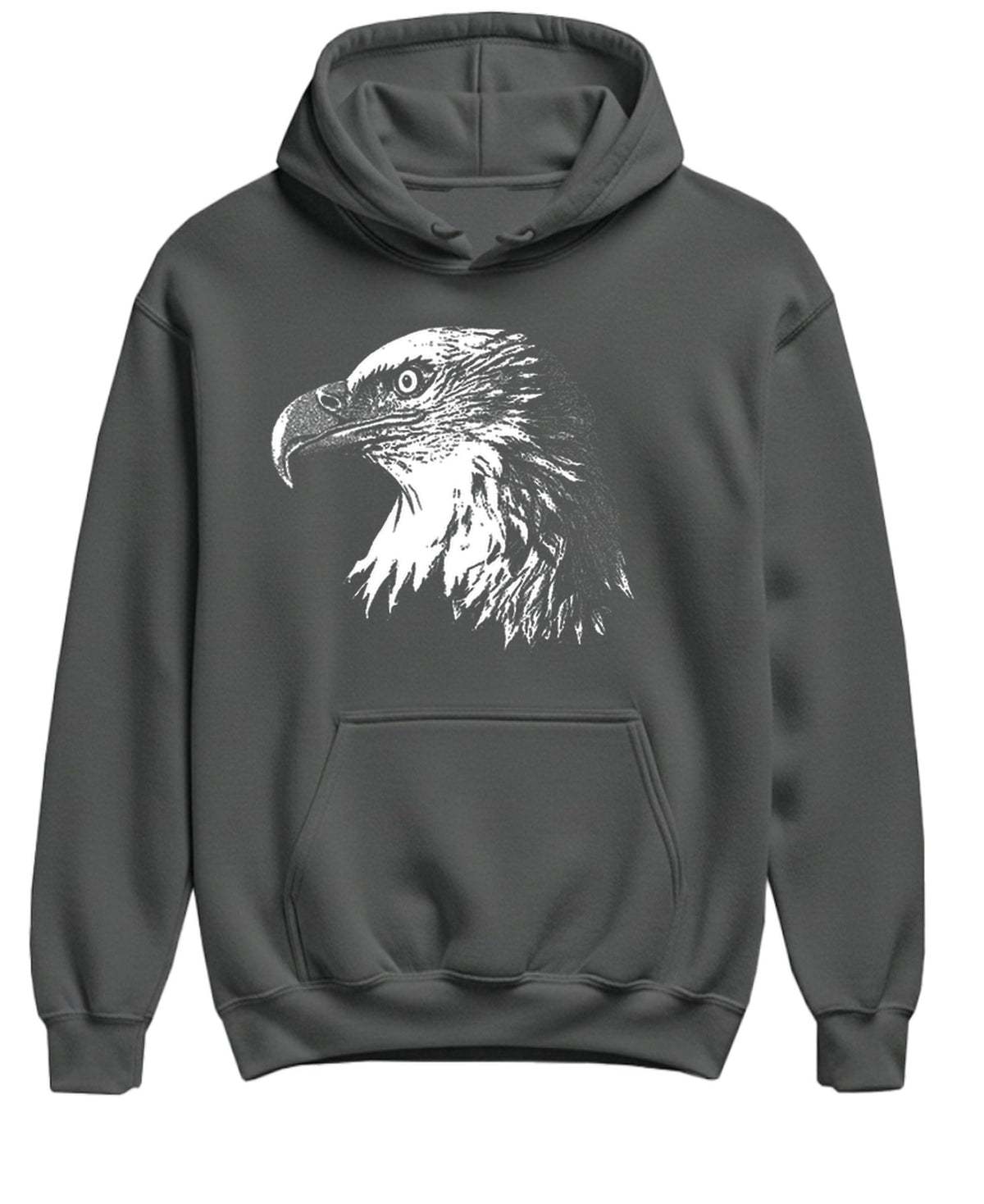 Bald Eagle Portrait — Charcoal Hoodie — front
