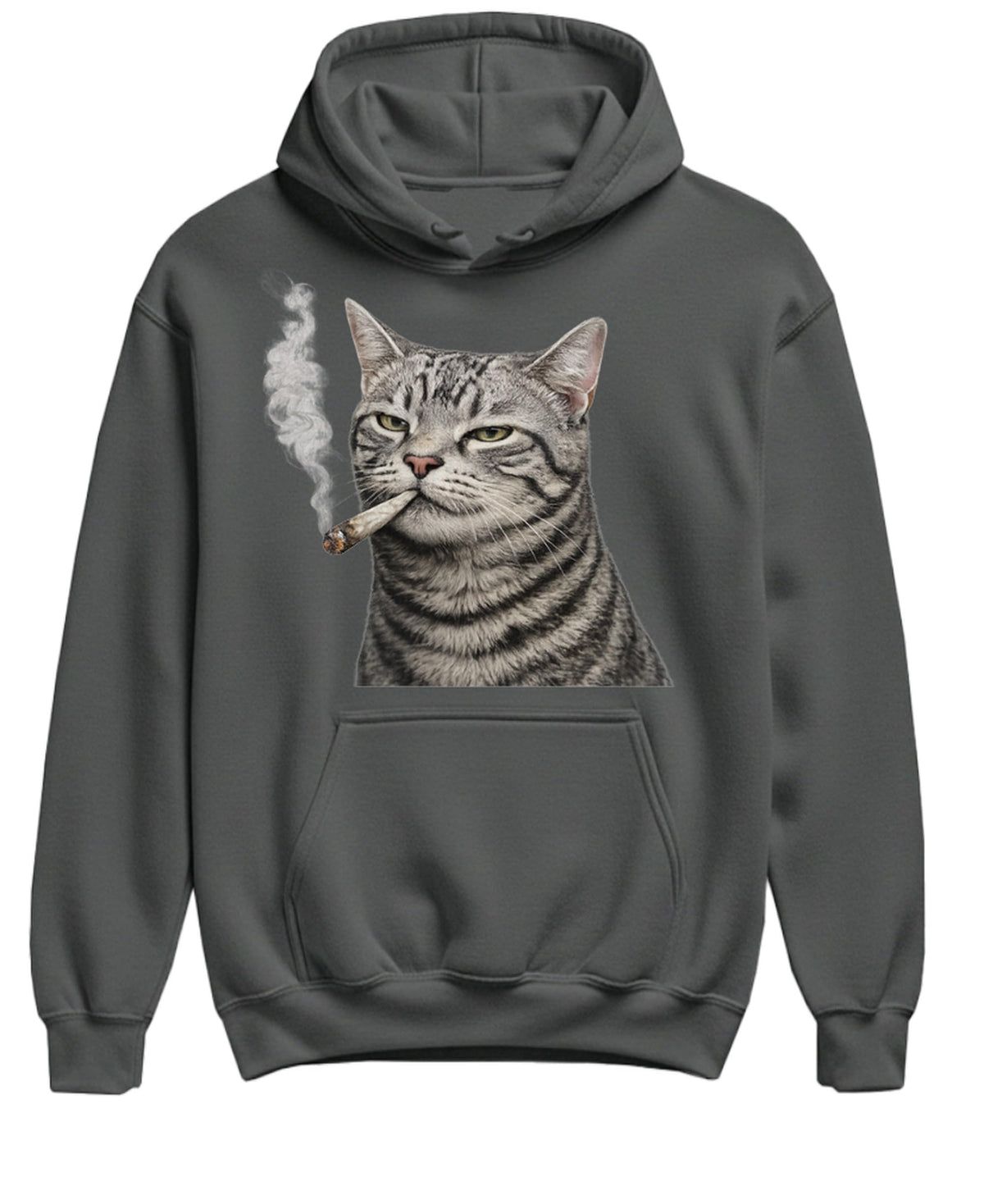 Funny Cat — Charcoal Hoodie — front