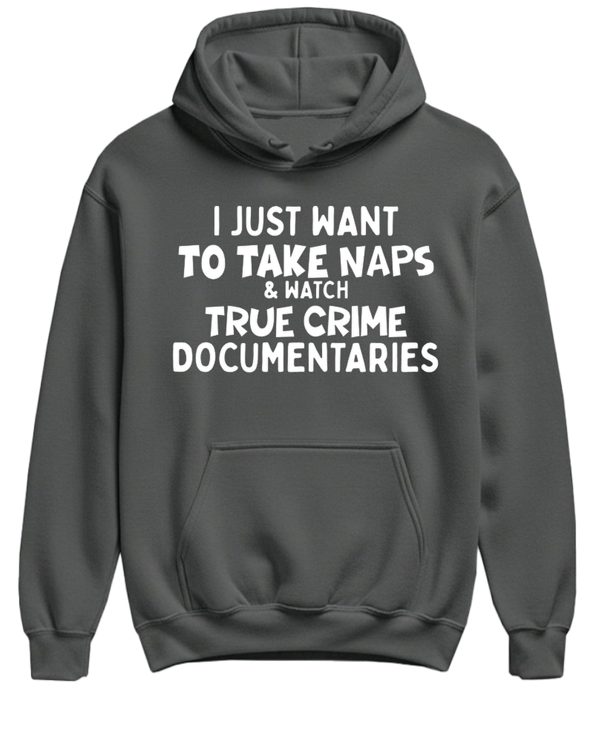 True Crime — Charcoal Hoodie — front