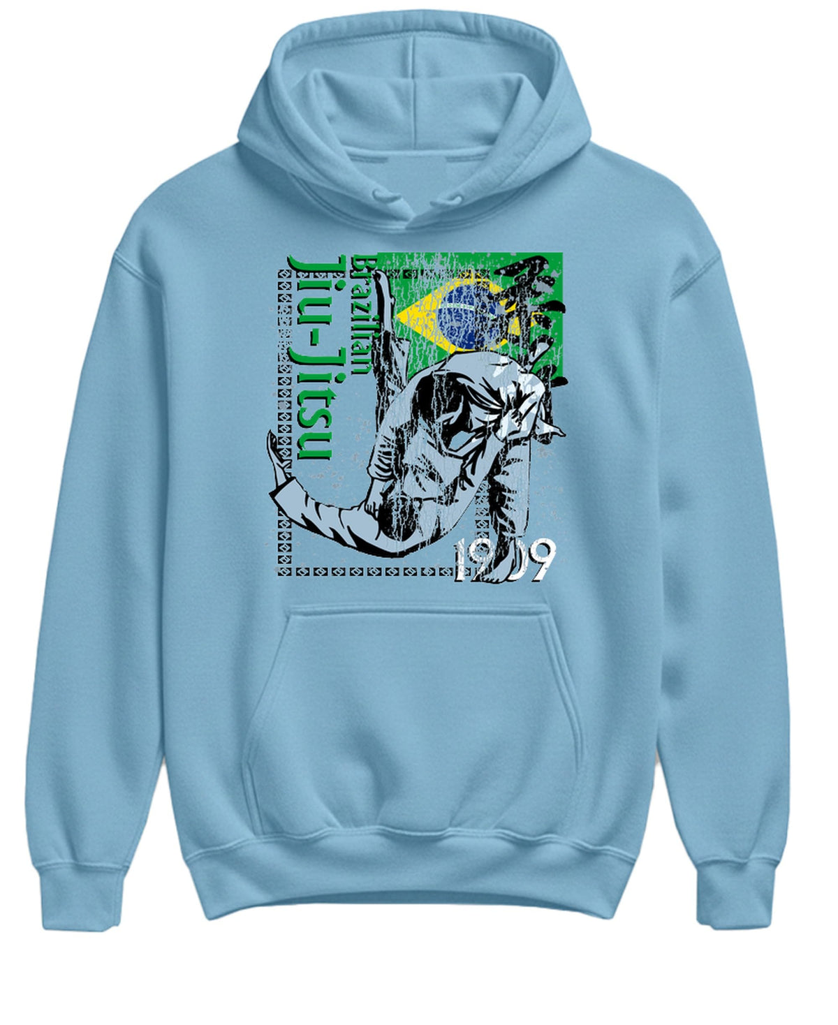 Brazilian Jiu Jitsu — Light Blue Hoodie — front