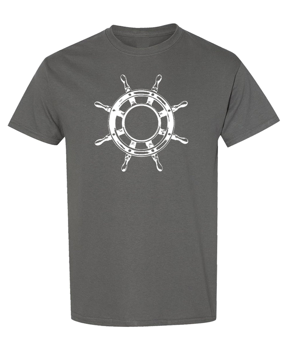 Nautical Captain Wheel — Charcoal T-Shirt — front