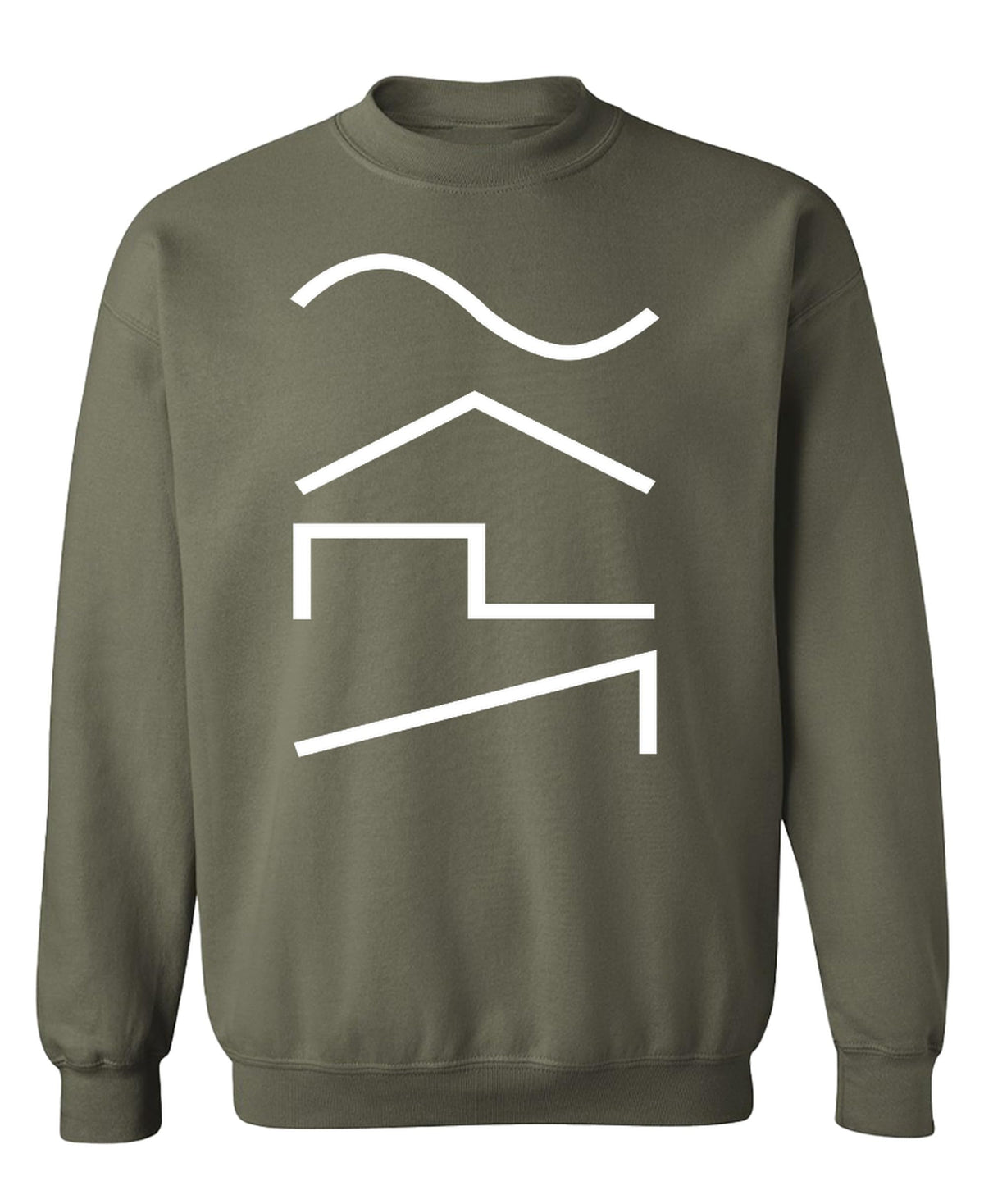 Synth Waveforms — Military Green Sweatshirt — front