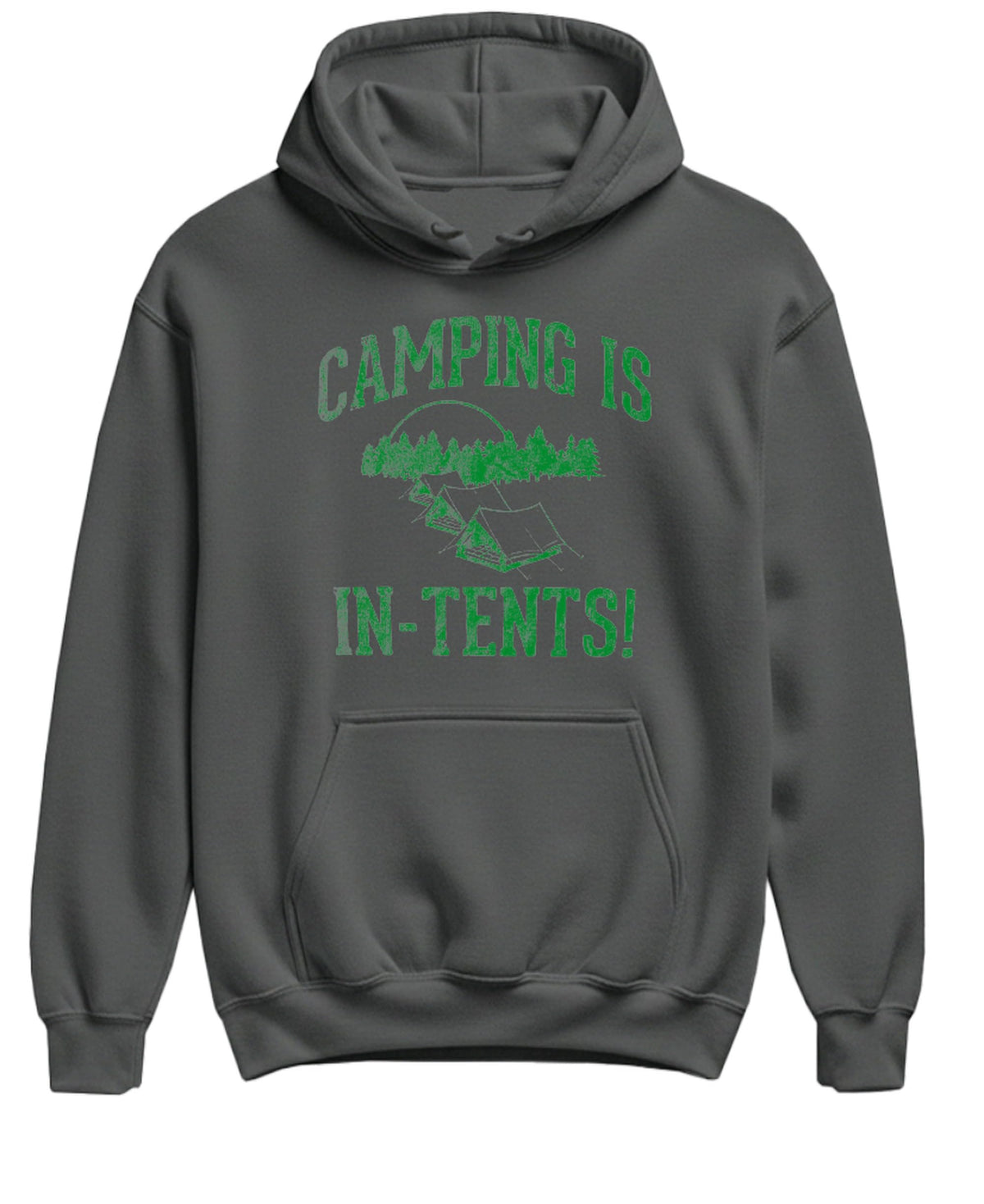 Camping Is In-Tents — Charcoal Hoodie — front