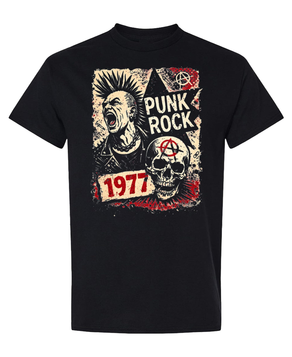 Punk Rock 1977 — Black T-Shirt — front
