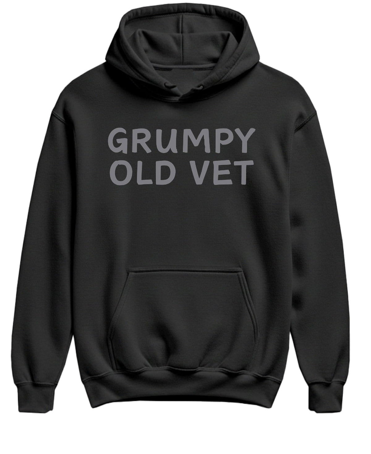 Grumpy Old Vet — Black Hoodie — front