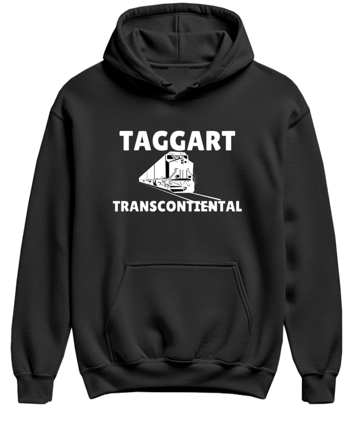 Atlas Shrugged Taggart Transcontinental — Black Hoodie — front