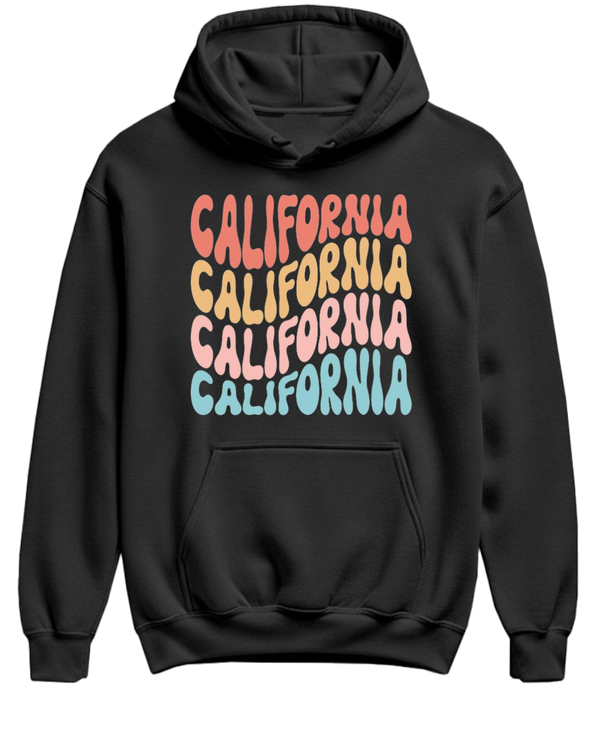 California — Black Hoodie — front