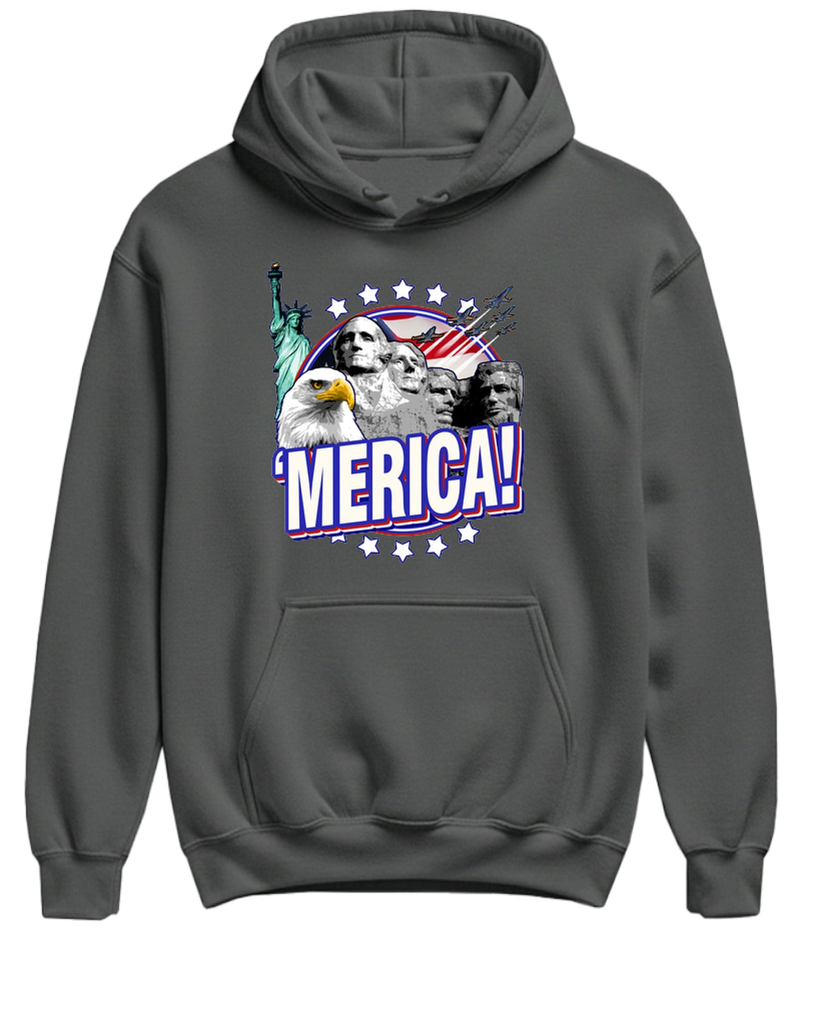 Merica — Charcoal Hoodie — front