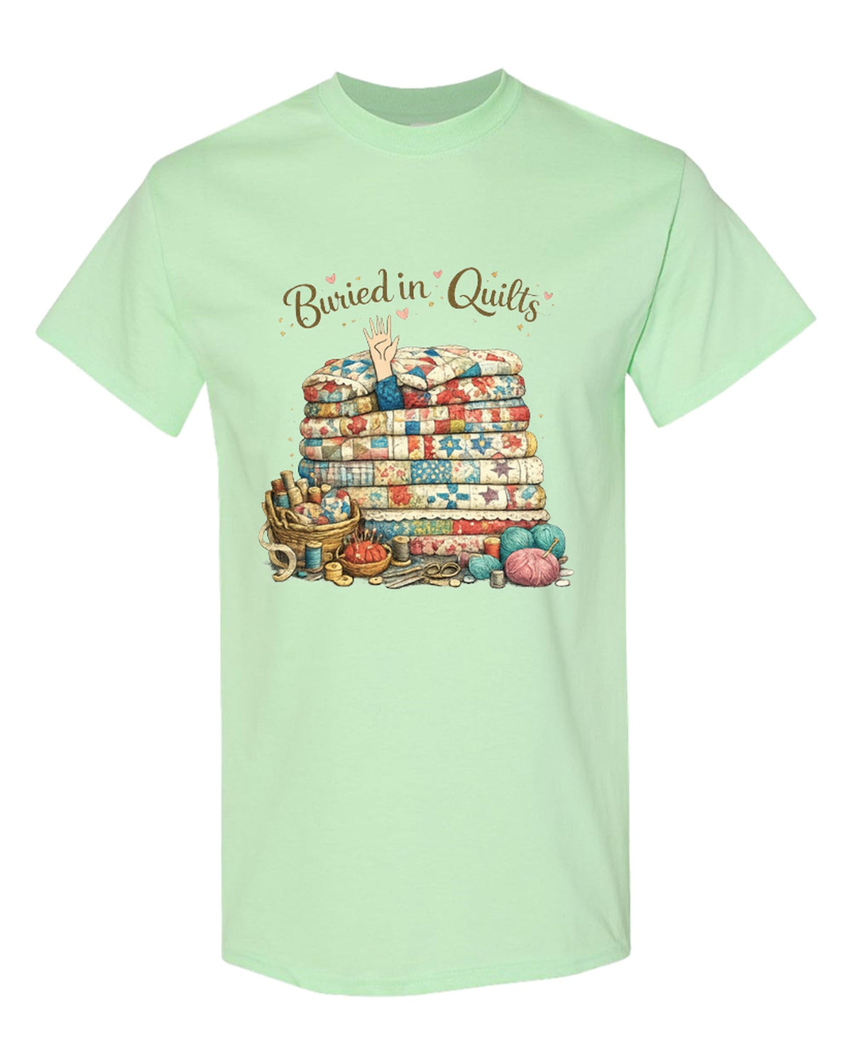 Quilting — Mint Green T-Shirt — front