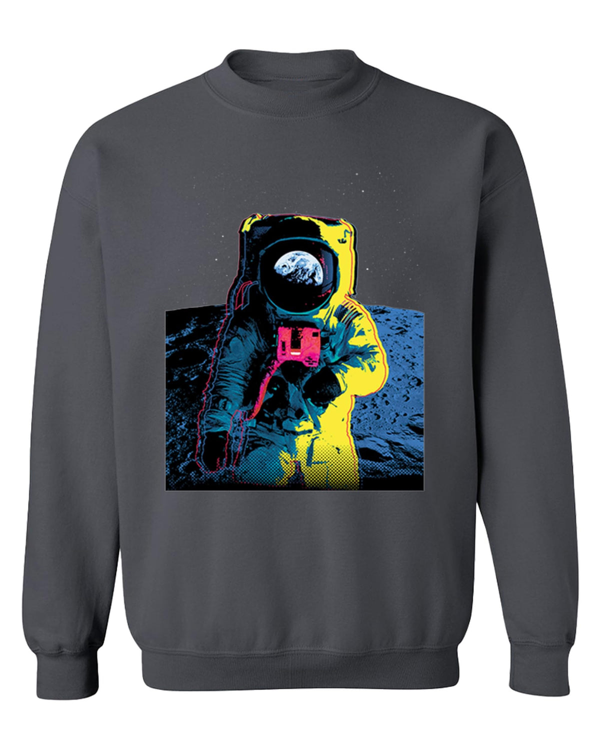 Colorful Astronaut — Charcoal Sweatshirt — front