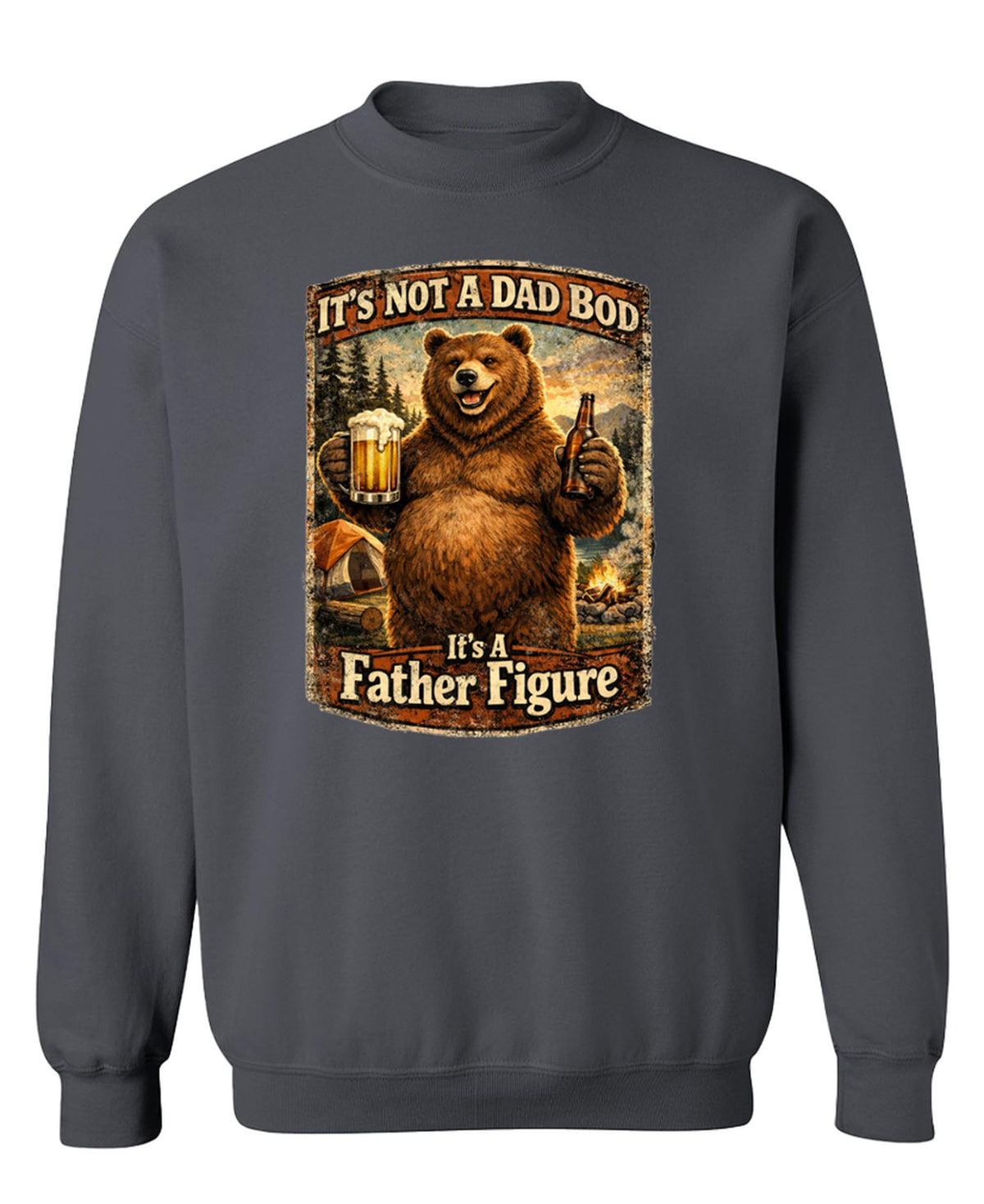 Dad Bod Father Figure — Charcoal Sweatshirt — front