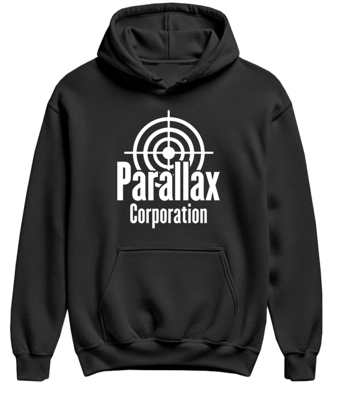 Parallax Corporation — Black Hoodie — front