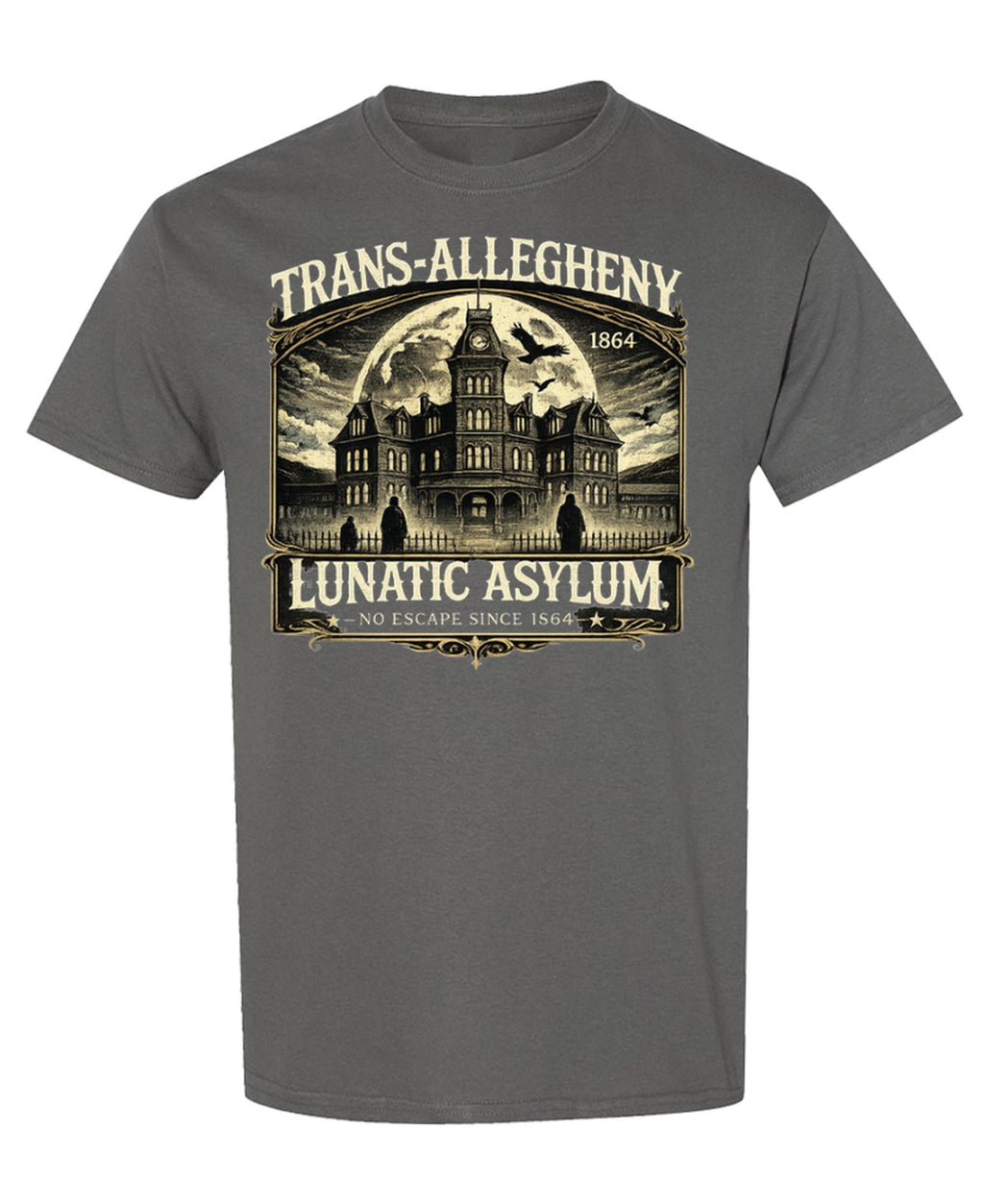 Trans-Allegheny Lunatic Asylum — Charcoal T-Shirt — front