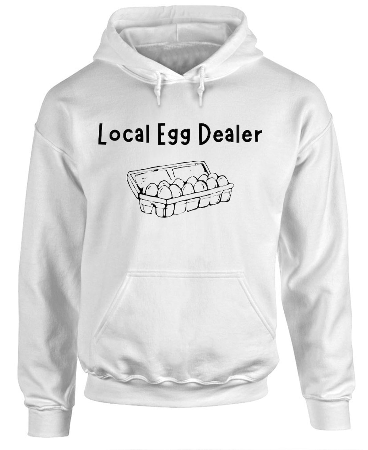 Chicken Local Egg Dealer — White Hoodie — front