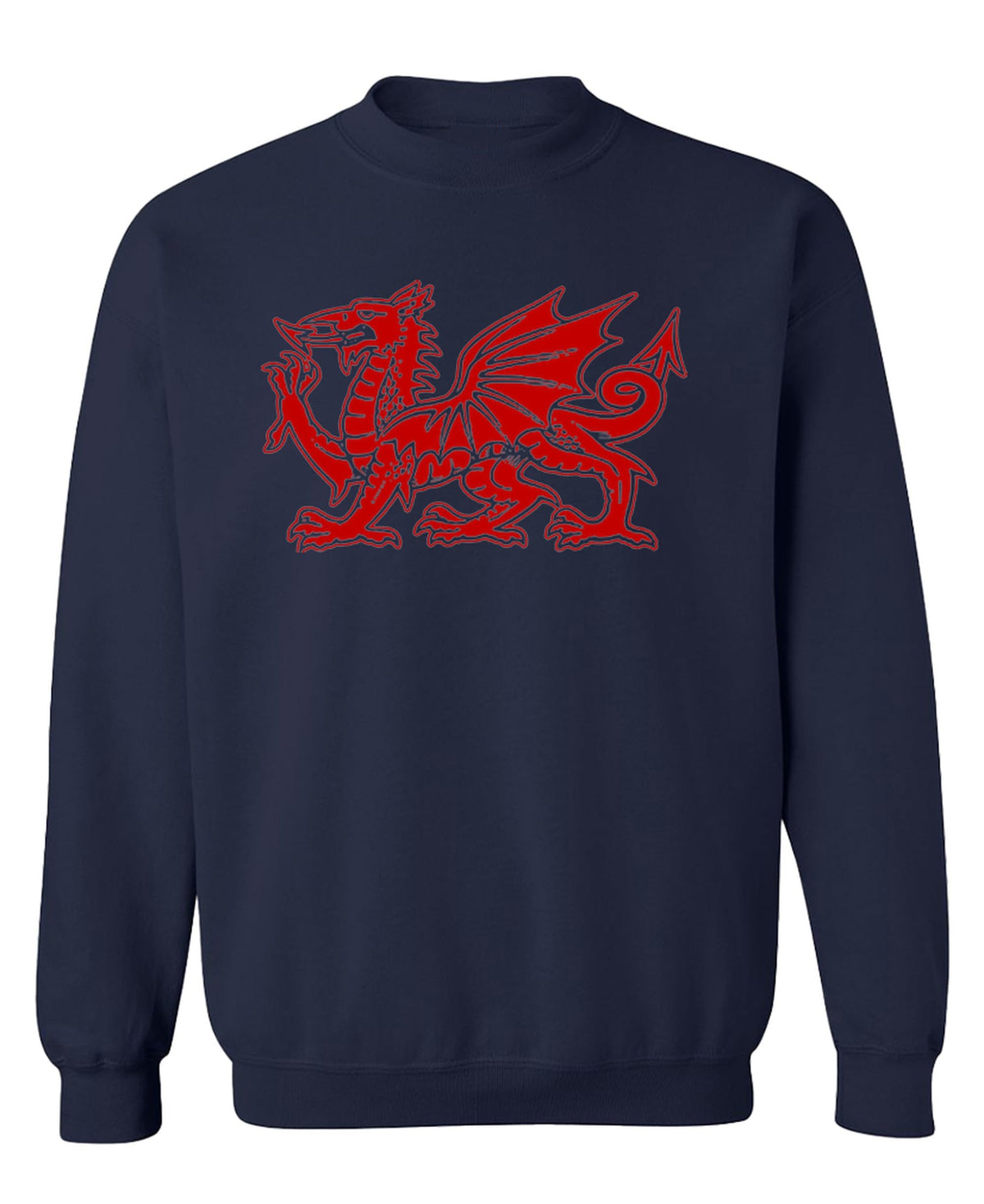 Red Welsh Dragon — Navy Sweatshirt — front