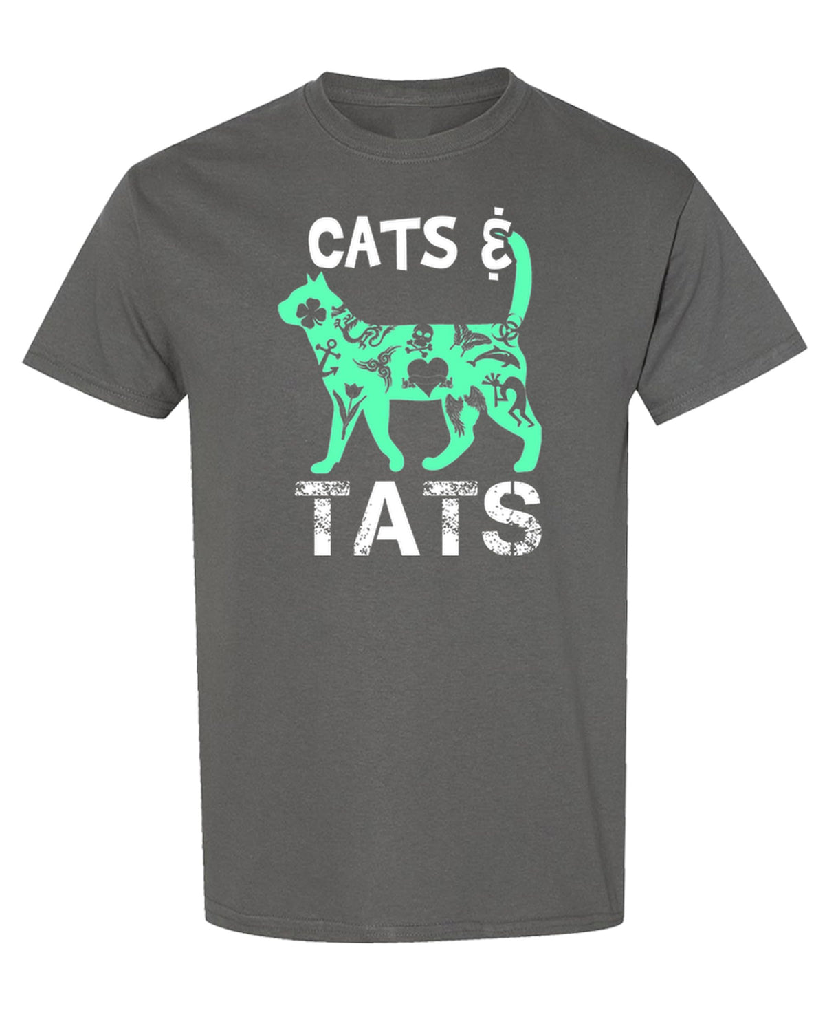 Cats and Tats — Charcoal T-Shirt — front
