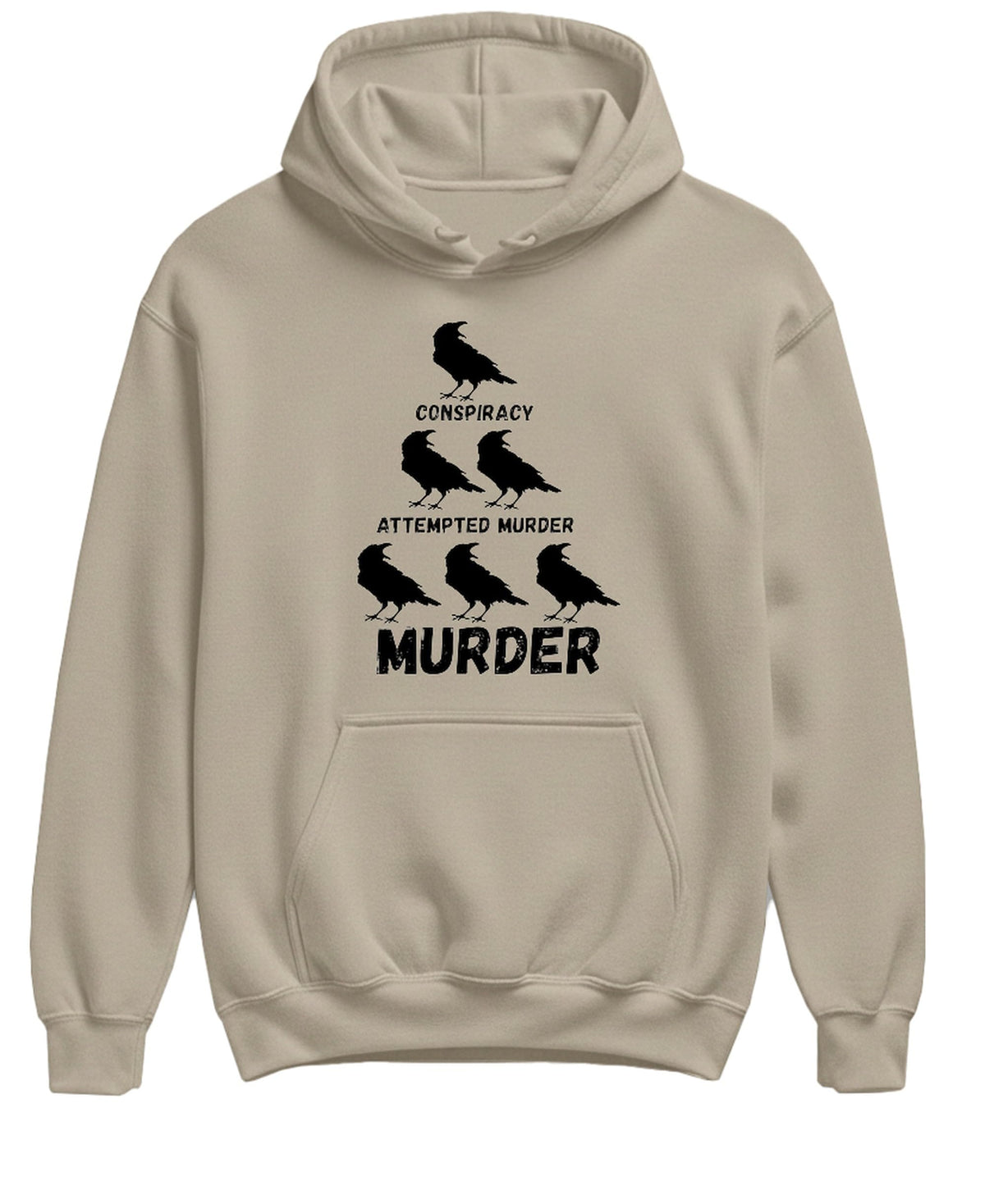 Conspiracy Attempted Murder Crows — Sand Hoodie — front