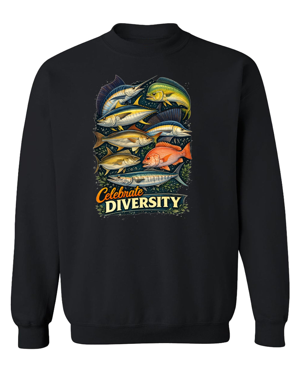 Saltwater Fishing — Black Sweatshirt — front