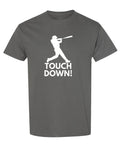 Funny Baseball Football Parody — Charcoal T-Shirt — front