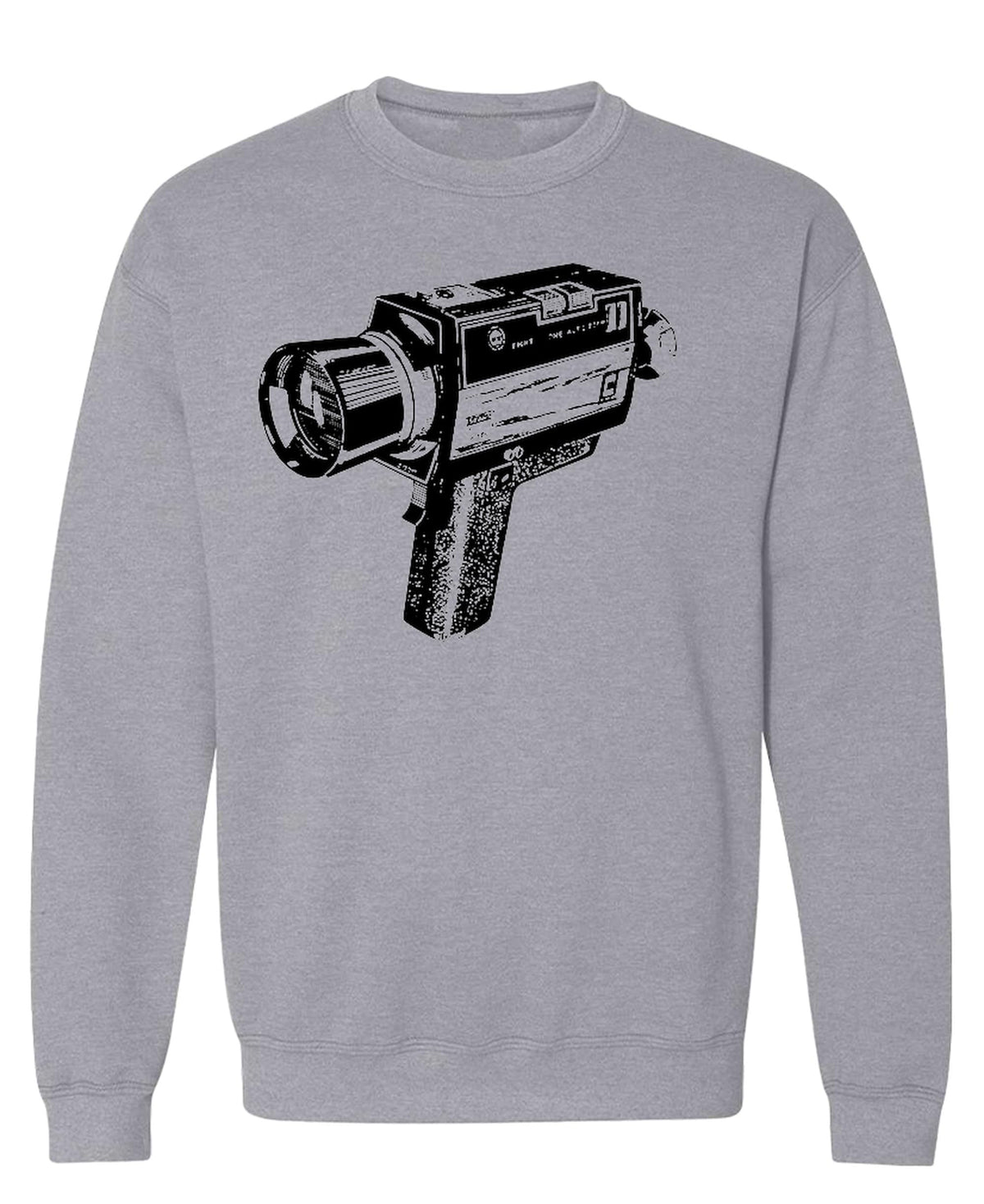 Vintage Super 8 Movie Camera — Sport Gray Sweatshirt — front