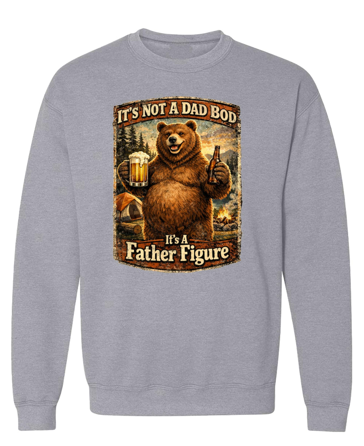 Dad Bod Father Figure — Sport Grey Sweatshirt — front