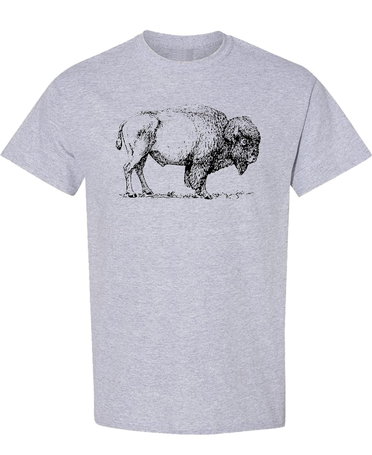 Bison Illustration — Sport Gray T-Shirt — front