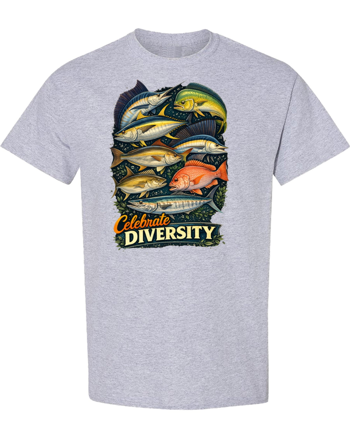 Saltwater Fishing — Sport Gray T-Shirt — front