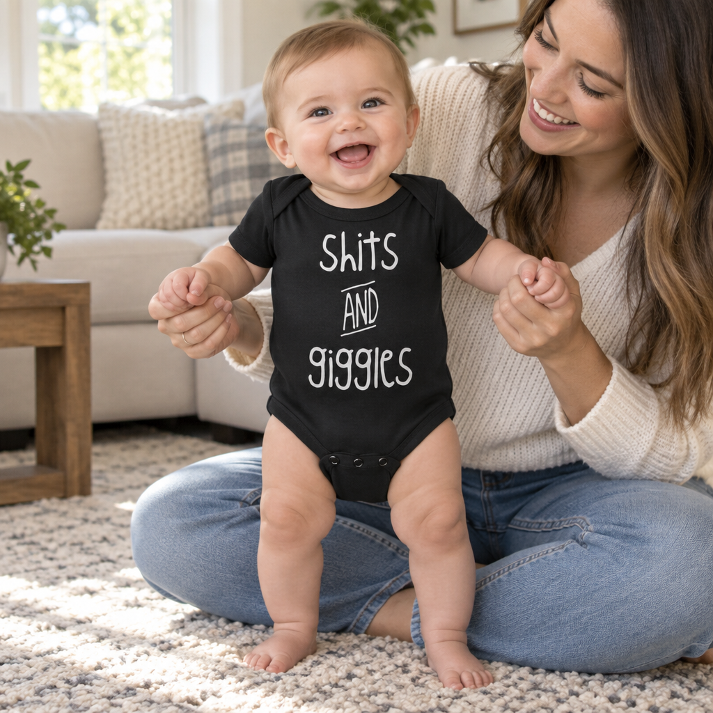 Shits and Giggles — Black Infant Bodysuit — lifestyle alt