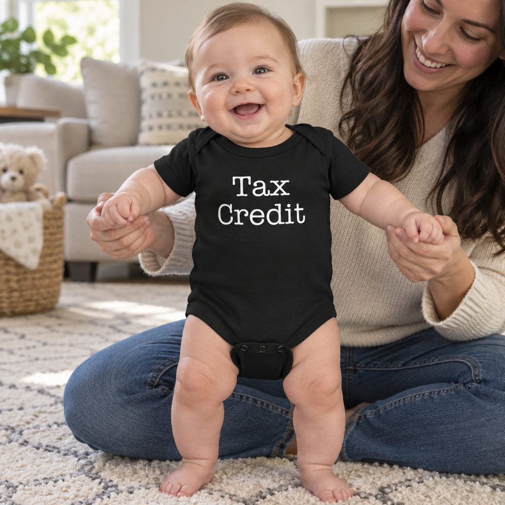 Tax Credit — Black Infant Bodysuit — lifestyle alt