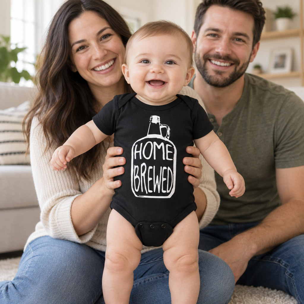 Home Brewed — Black Infant Bodysuit — lifestyle group