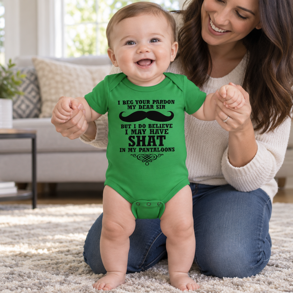 I Have Shat in My Pantaloons — Green Infant Bodysuit — lifestyle alt