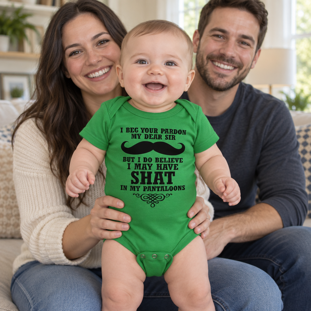 I Have Shat in My Pantaloons — Green Infant Bodysuit — lifestyle group